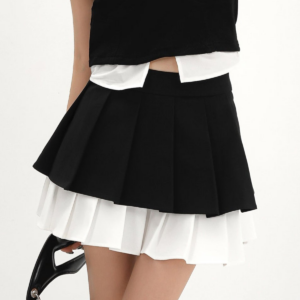 Stitching A-line skirt